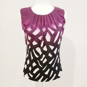 Calvin Klein Sleeveless Geometric Print Blouse